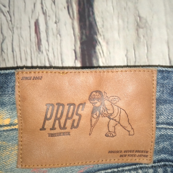 PRPS Demon Paint Splattered Distressed Button Fly 100% Cotton Jeans 33x35 - Picture 6 of 7